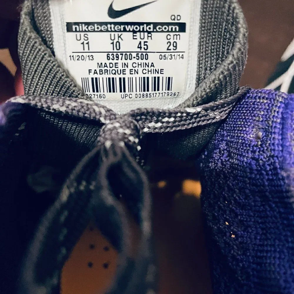 Mint Nike Flyknit Chukka boot sneaker purple mens 11 US 45 EUR rare colorway